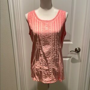 Soft Surroundings Pink Tank Top with Pintuck Details